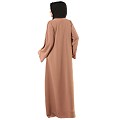 Front open abaya in premium CEY fabric- Beige